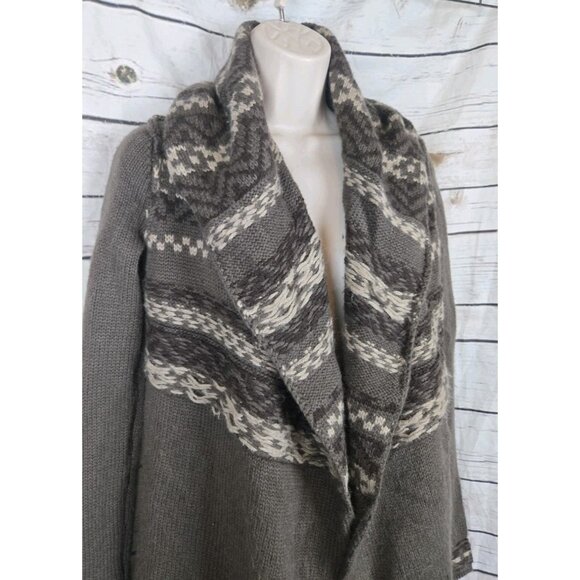 Vince Brown Embroidered Sweater Cardigan S Alpaca Cashmere Shawl Collar - Picture 5 of 8